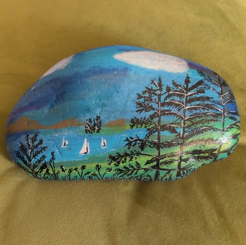 Sceanic hand painted - , pebble