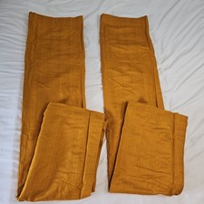 Vintage Orange Striped Pair Of Curtains 1960s 70s TV Prop Retro 46W x 54D camper