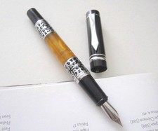 Beautiful Solid Replica Amber Heavy Body Fountain Pen - SN