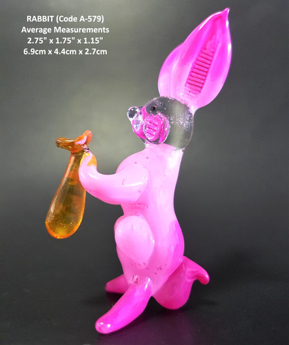 Pink glass rabbit - rabbit, hare