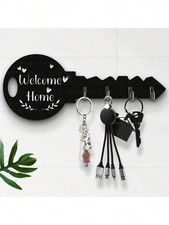 Wooden Key Holder with Hooks