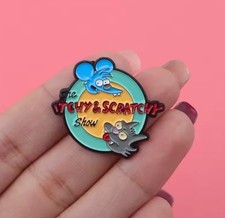 The Itchy & Scratchy Show - Metal Enamel Pin Badge - Simpsons - Brooch UK Seller