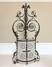 Aesthetic Movement Wrought-Iron Lantern with Scrolling Decoration & White Shade