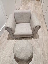 Kids Sofa Chair with Foot Stool, PVC Leather Children Sofa Couch, Upholstered 