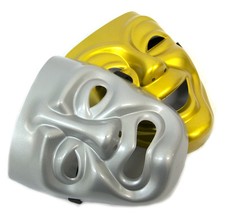 HAPPY & SAD MASKS GREEK COMEDY TRAGEDY PLAY STAGE FANCY DRESS MASQUERADE BALL