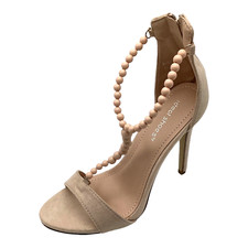 Womens Ladies Beige Faux Suede