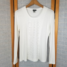 Women's Ivory Gerry Weber Top Size Medium Long Sleeves