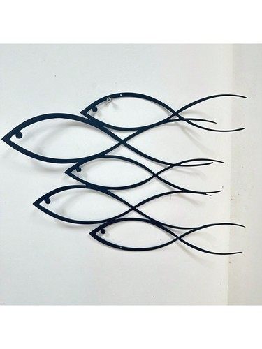 Metal shoal fish wall art - of,