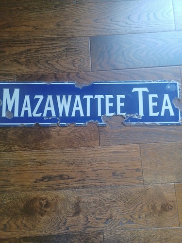 Vintage enamel sign mazawattee - enamel,