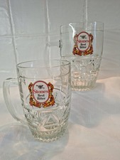  Stones Bitter Pint Glass Tankards x 2 Beer 1970s