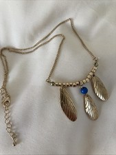 Women Ladies Gold Leaf Pendant Necklace