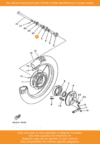Yamaha oil seal - oil, 93106-17006