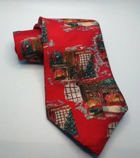 Vtg Christmas Necktie Fire