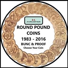 £1 One Pound Coin BUNC and PROOF 1983 to 2016 Uncirculated Round Pound from Sets