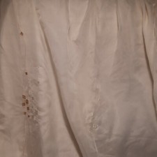 Cream Lined Voiles with Beige Stitch Detailing W44 x L87 Inches 