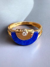 14ct gold fan shaped lapis - 14ct,