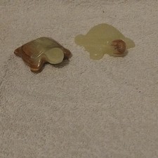2 x Vintage Hand Carved Onyx
