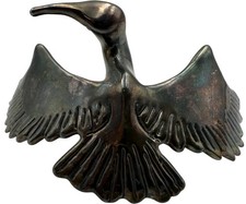 925 Sterling Silver Bird Design Brooch Art Israel Vintage Jewellery Unique 47g