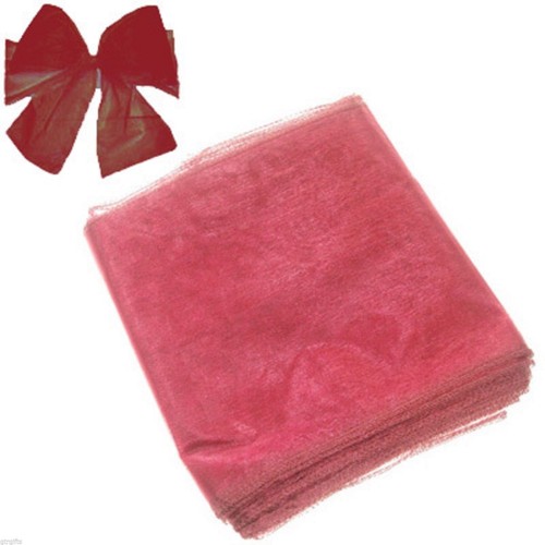 Burgundy organza chair bows - chair,