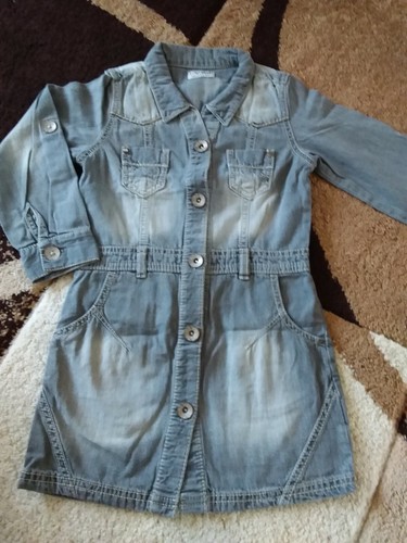 Girls denim shirt dress - denim, 5