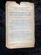 1934 Railway Handbill LMS & Yorkshire Electric Tramways Rail & Road Tickets