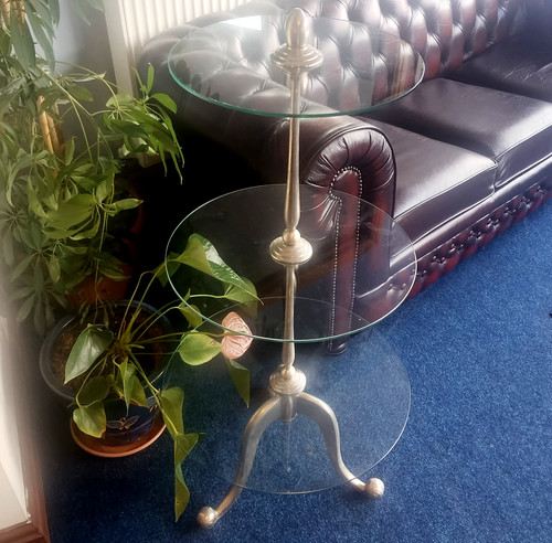 Three tier glass table etagere - table,