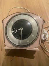 Mid Century Metamec Pink Electric Clock 1950s Retro Kitchen Mantel