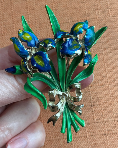 Vintage exquisite iris brooch - vintage,