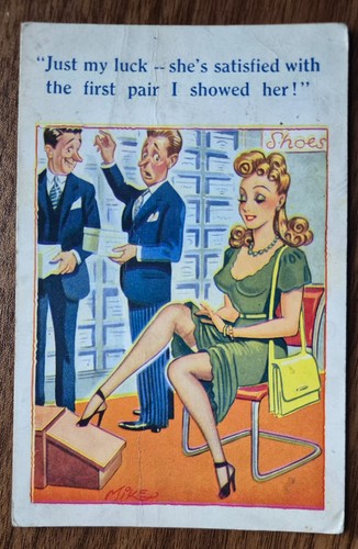Comic postcard shoe - comic, shop