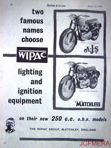 1958 motor cycle advert - advert,