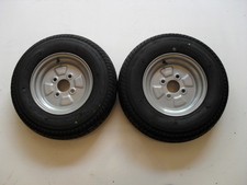 2 OFF 145 R10 8 PLY  4 STUD 100mm - 500kg  PCD TRAILER WHEELS & TYRES  NEW ITEMS
