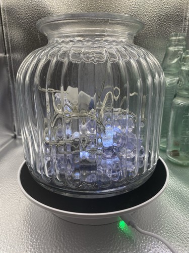 Vase large clear ribbed glass - large,