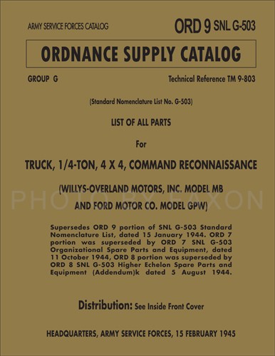 Military jeep parts - military, book