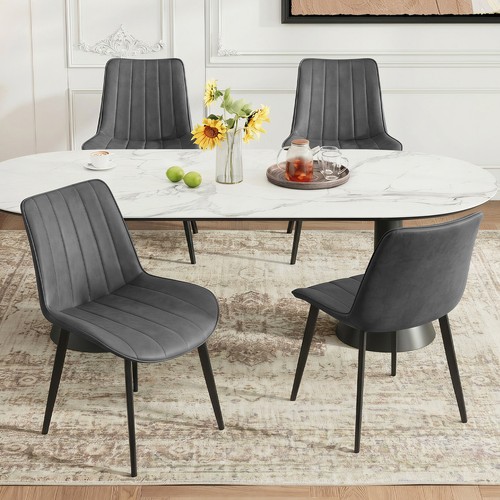 Dining chair set 4x faux - chair,