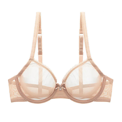 Transparent bra fully sheer - transparent,