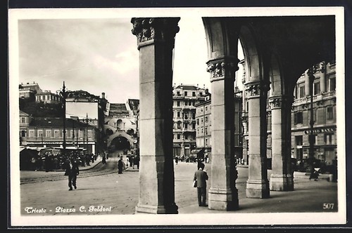 Postcard trieste piazza - trieste,,
