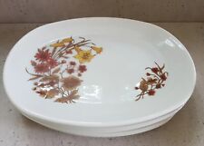 Vintage Pyrex Floral Set 6 Oval Steak Dinner Plates 1960s Pyrex England