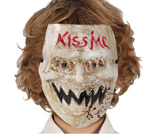 Childs Halloween Fancy Dress KISS ME Purge Mask Face Mask Plastic Killer Kids