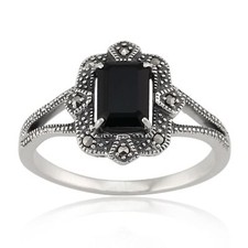 Art Deco Style Baguette Black