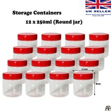 12 X 250ml Plastic Storage Jar