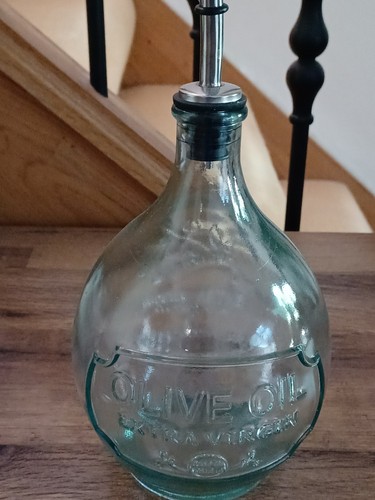Olive oil glass bottle - olive,