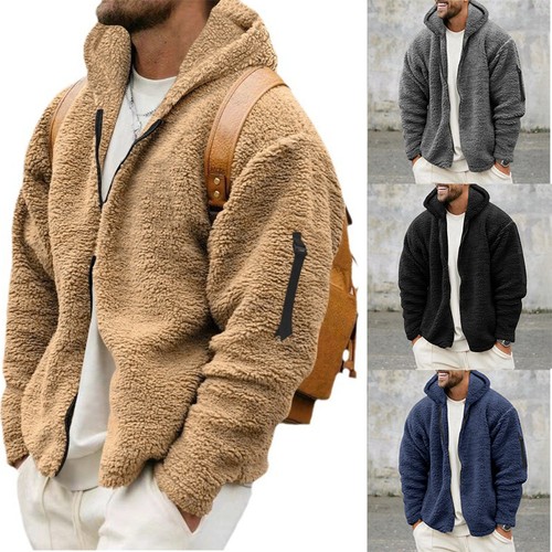 Men fluffy fleece - fluffy, hoodie