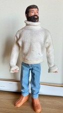 Vintage Action man Adventurer bearded flock figure and outfit 1st issue