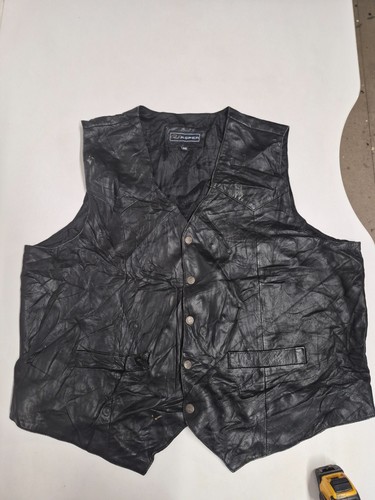 Vintage leather waistcoat - , 50"