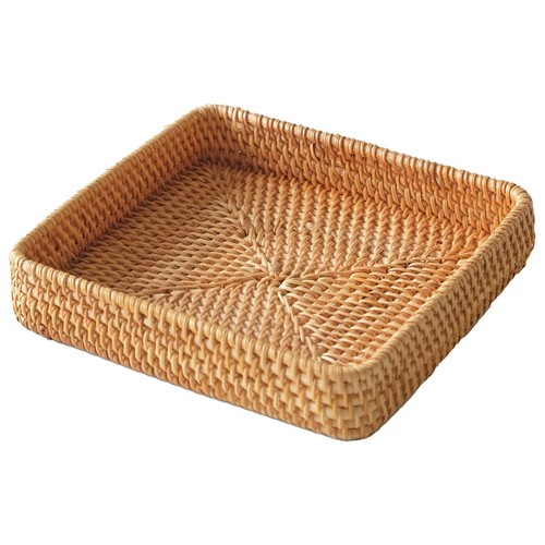 Rattan serving tray - serving, tray,square