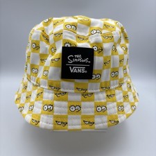 Vans x The Simpsons Bucket Hat Check Eyes Size S/M Yellow/White Unisex