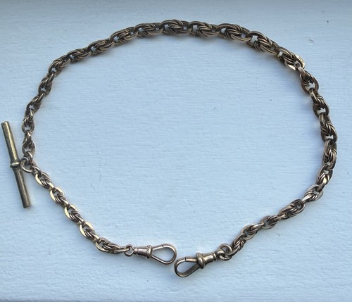Antique 9ct rose gold albert - antique,
