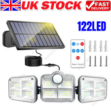 3-Head Solar Light 122 LED PIR