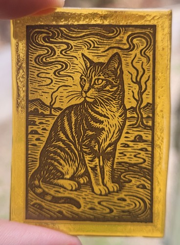 Stained glass tabby - tabby, cat