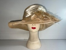 Ladies/Women Elegant Brown Summer Sun Wide Brim Church Hat One Size OLS-HT029